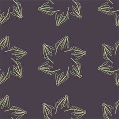 Echinacea flowers laid out in a star shape. Seamless floral print.