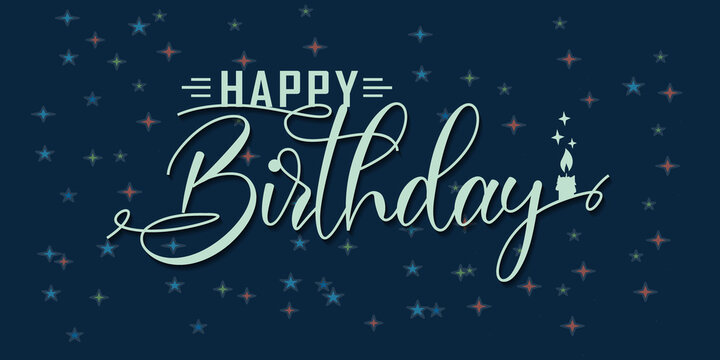 Vector Happy birthday lettering with candle light design vector illustration