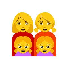 family with two mothers and two kids girls