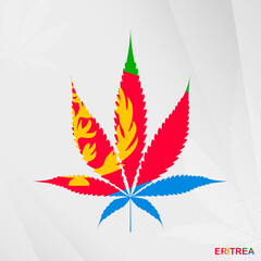 Flag of Eritrea in Marijuana leaf shape. The concept of legalization Cannabis in Eritrea.