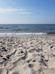 Sandy coast of the blue sea