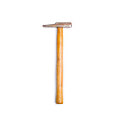 Old hammer isolated on white background