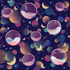 Galaxy, intergalactic seamless repeat pattern background