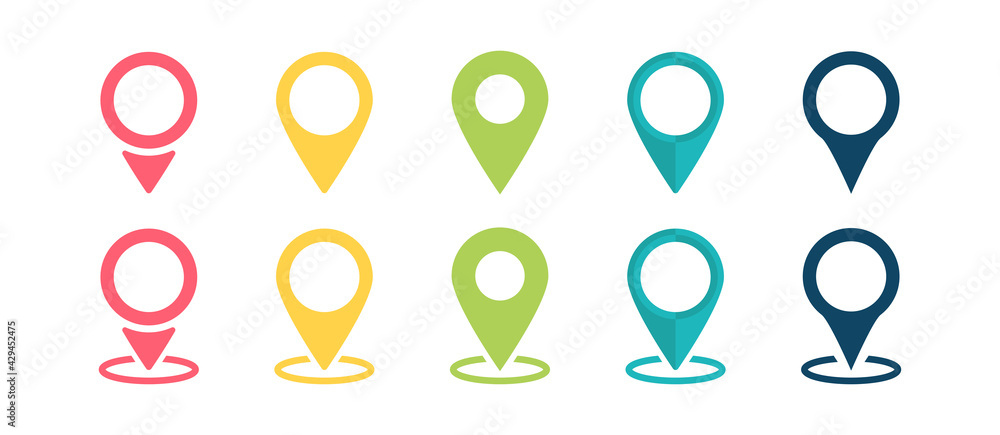 Poster pointer icon. pointer location. pin icon. popular pointer icons. location map icon. gps pin symbol. 