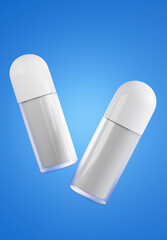 3d render of white roll-on deodorant for product display