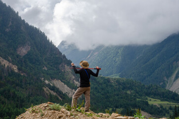 hiker in the mountains