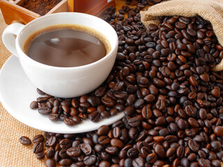 A cup of aromatic coffee for drink every morning