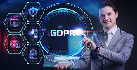 Business, Technology, Internet and network concept. GDPR General Data Protection Regulation.