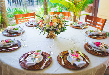decorated table for wedding party 