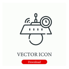 Lamp vector icon.  Editable stroke. Linear style sign for use on web design and mobile apps, logo. Symbol illustration. Pixel vector graphics - Vector