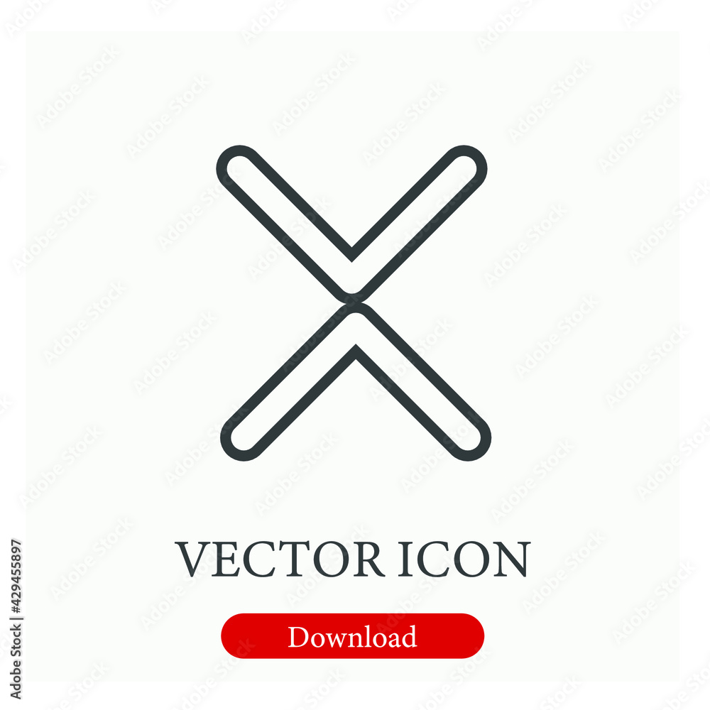 Poster check mark vector icon. editable stroke. linear style sign for use on web design and mobile apps, lo