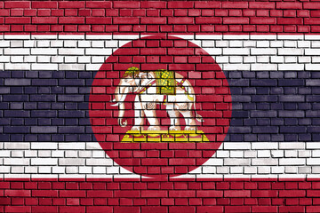 Naval Ensign of Thailand painted on brick wall