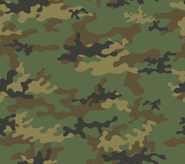 Fototapeta premium Vector seamless army camo, classic texture for printing clothes, fabric.