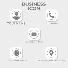 set business icon template with white thin line. vector illustration