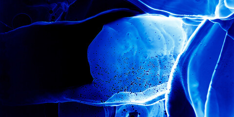 Blue Ink. Sapphire Chemical Artwork. Dark Mixed