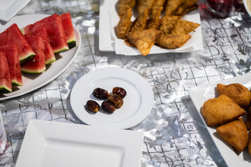 intimate Ramadan food spread