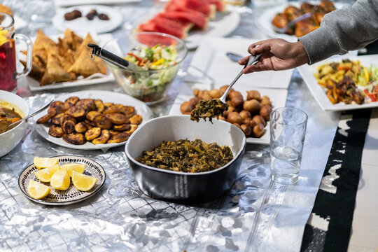 intimate Ramadan food spread