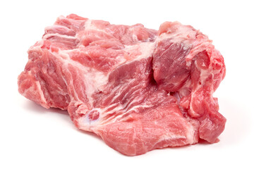 Raw pork meat, isolated on white background. High resolution image
