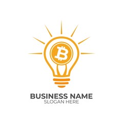 Creative Bitcoin Trade, Genius Trading, Bitcoin Cryptocurrency logo icon vector template isolated in white background
