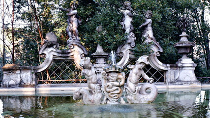 Fontain in historical landside villa