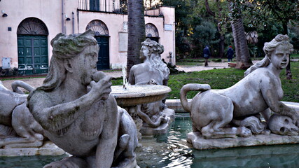 Villa sciarra Sphynx fountain in Rome