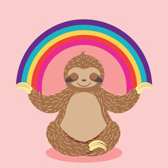 Cute cartoon sloth