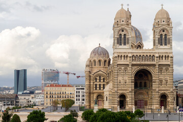 Fototapeta na wymiar Catedral de la ciudad de Marsella o Marseille en el pais de Francia o France