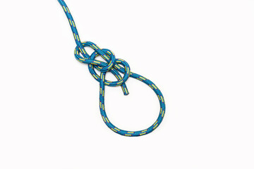 Water bowline knot on a white background