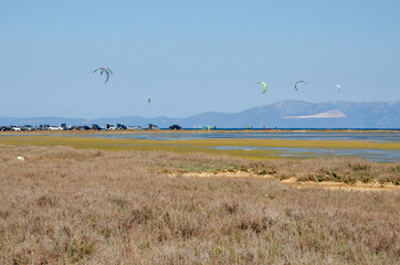 Oropos Greece 10 april 2021 Surf kite