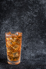 cocktail lemonade ice lemon orange citrus taste trend meal copy space food background rustic. top view