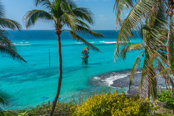 Garrafon Reef Park Beach Club on the beautiful island Isla Mujeres, Mexico. Water Park.