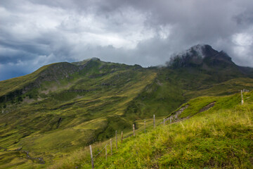 Obraz premium The Grindewald Valley and mountain pastures in Switzerland 