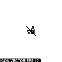 Simple Icon Alcohol Vector Illustration Design. Outline Style, Black Solid Color.