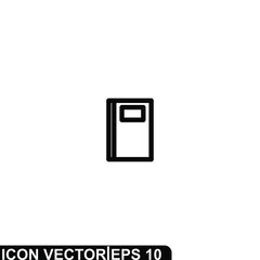 Simple Icon Book Vector Illustration Design. Outline Style, Black Solid Color.