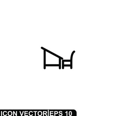 Simple Icon School Vector Illustration Design. Outline Style, Black Solid Color.