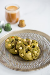 Matcha Macadamia Nut Cookies