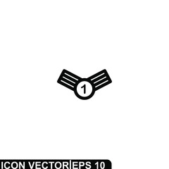 Simple Icon Medal Vector Illustration Design. Outline Style, Black Solid Color.