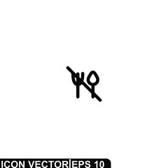Simple Icon Fasting Vector Illustration Design. Outline Style, Black Solid Color.