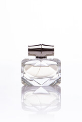 glass bottle of perfume isolated