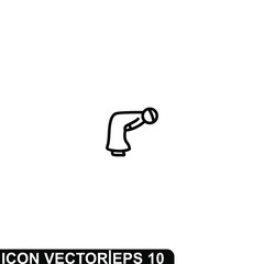 Simple Icon muslim prayer Vector Illustration Design. Outline Style, Black Solid Color.