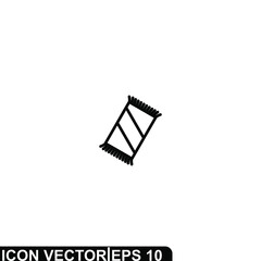 Simple Icon Prayer Mat Vector Illustration Design. Outline Style, Black Solid Color.