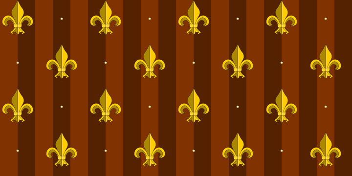 Fleur de Lys Seamless Pattern Brown