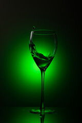 Glass on a green background