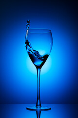 Glass on a blue background