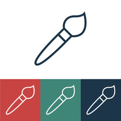 Linear vector icon with drawing brush