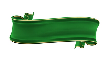 3d rendering green ribbon for composition