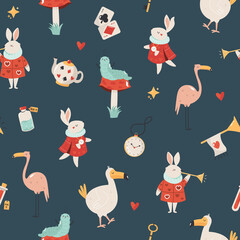 Seamless pattern with symbols from Alice in Wonderland © danceyourlife