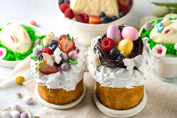easter cake and easter cottage cheese