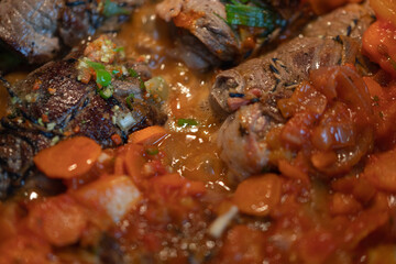 beef roulades, traditional german meal, filled meat