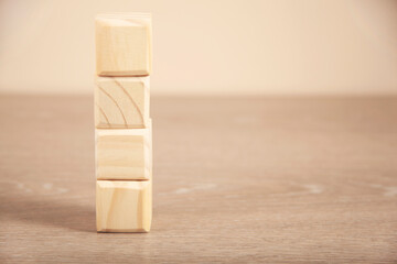 wooden Architectural cubes on table